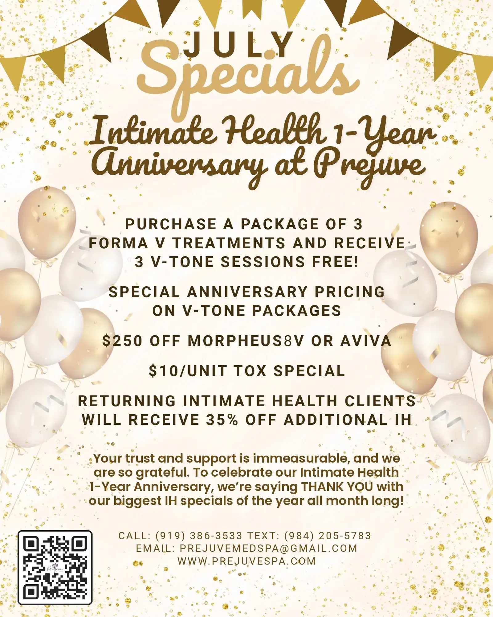 July Special Offers - Prejuve MedSpa and Wellness